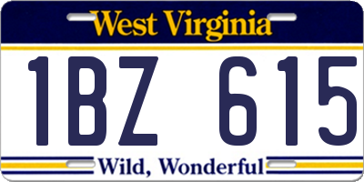 WV license plate 1BZ615
