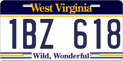 WV license plate 1BZ618