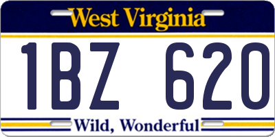 WV license plate 1BZ620