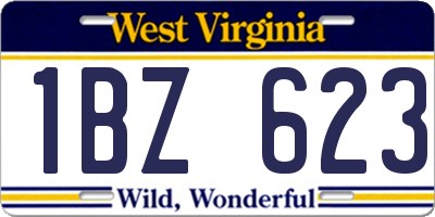 WV license plate 1BZ623