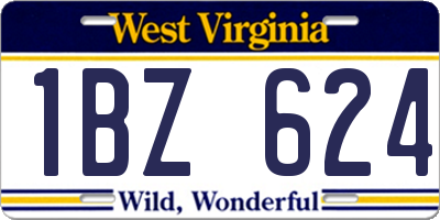 WV license plate 1BZ624