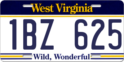 WV license plate 1BZ625