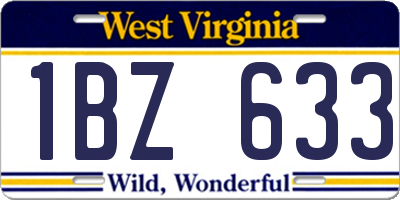 WV license plate 1BZ633