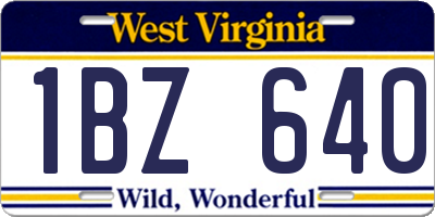 WV license plate 1BZ640