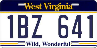 WV license plate 1BZ641