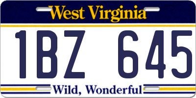 WV license plate 1BZ645