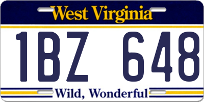 WV license plate 1BZ648