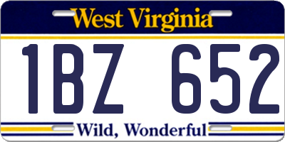 WV license plate 1BZ652
