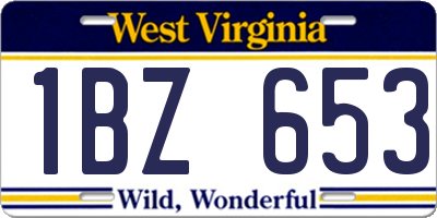 WV license plate 1BZ653