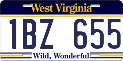 WV license plate 1BZ655