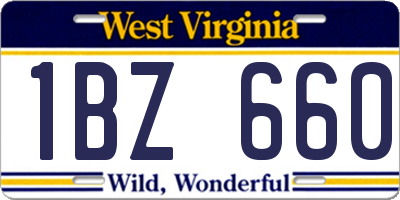 WV license plate 1BZ660