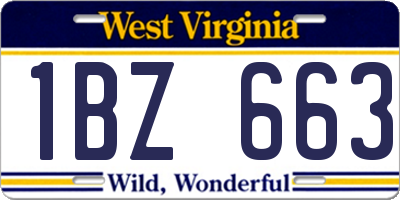 WV license plate 1BZ663