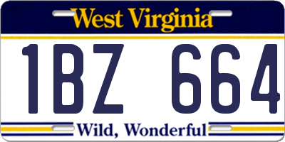 WV license plate 1BZ664