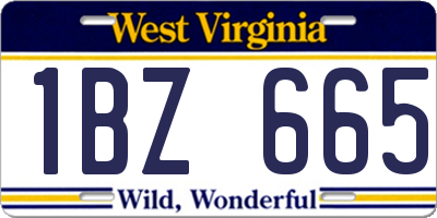 WV license plate 1BZ665