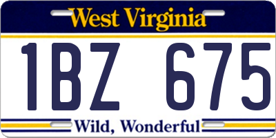 WV license plate 1BZ675