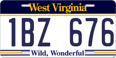 WV license plate 1BZ676