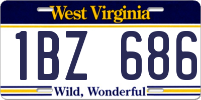 WV license plate 1BZ686