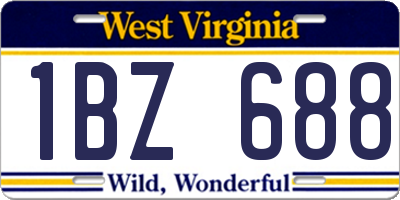 WV license plate 1BZ688