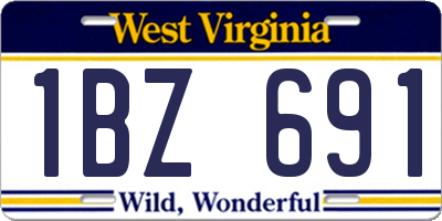 WV license plate 1BZ691