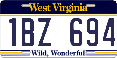 WV license plate 1BZ694