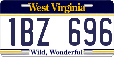 WV license plate 1BZ696