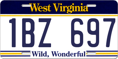 WV license plate 1BZ697