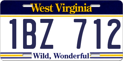 WV license plate 1BZ712