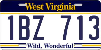 WV license plate 1BZ713