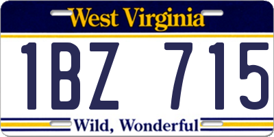 WV license plate 1BZ715