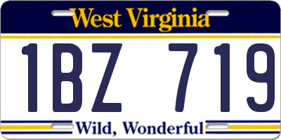 WV license plate 1BZ719