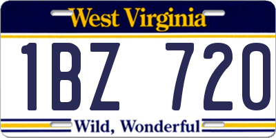 WV license plate 1BZ720