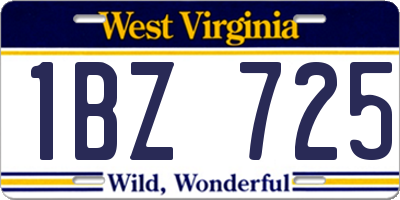 WV license plate 1BZ725