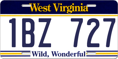 WV license plate 1BZ727