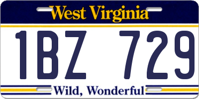 WV license plate 1BZ729