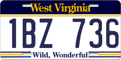 WV license plate 1BZ736