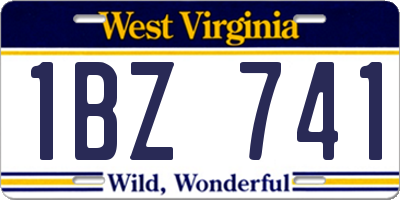 WV license plate 1BZ741