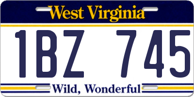 WV license plate 1BZ745