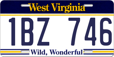 WV license plate 1BZ746