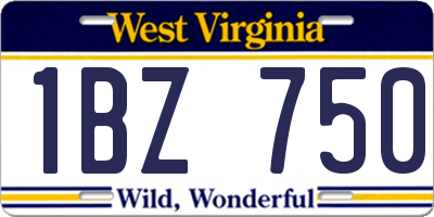 WV license plate 1BZ750