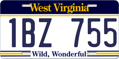 WV license plate 1BZ755