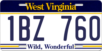 WV license plate 1BZ760