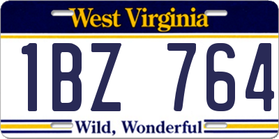 WV license plate 1BZ764