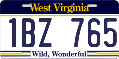 WV license plate 1BZ765