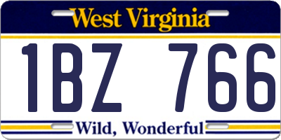 WV license plate 1BZ766