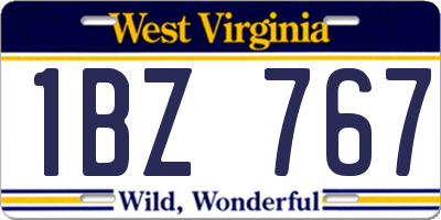 WV license plate 1BZ767