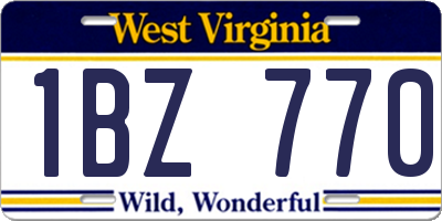 WV license plate 1BZ770