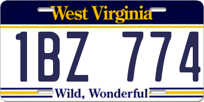 WV license plate 1BZ774