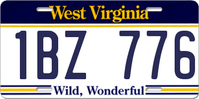WV license plate 1BZ776