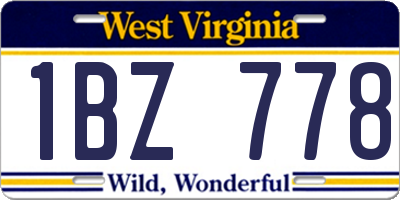 WV license plate 1BZ778