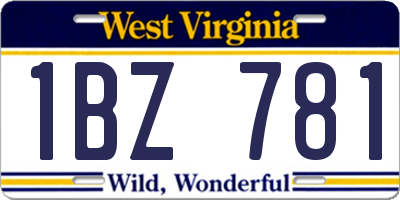 WV license plate 1BZ781